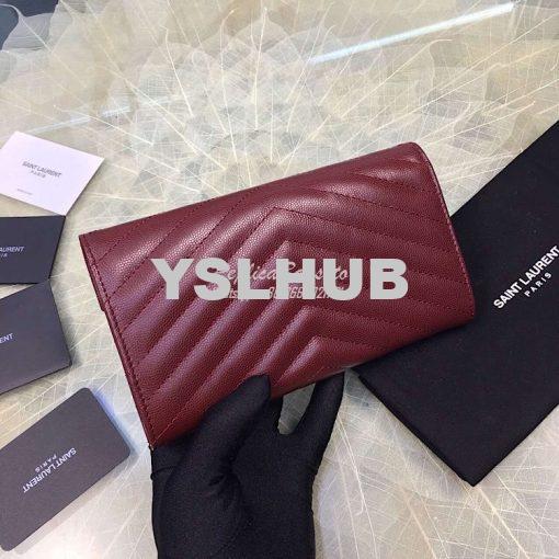 Replica YSL Saint Laurent Flap Wallet Textured Matelassé Leather 37226 9