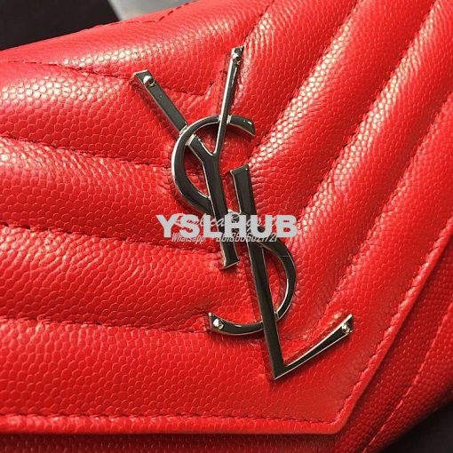 Replica YSL Saint Laurent Flap Wallet Textured Matelassé Leather 37226 3