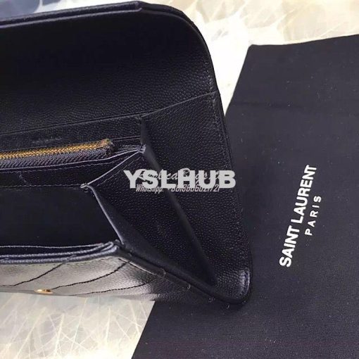 Replica YSL Saint Laurent Flap Wallet Textured Matelassé Leather 37226 6