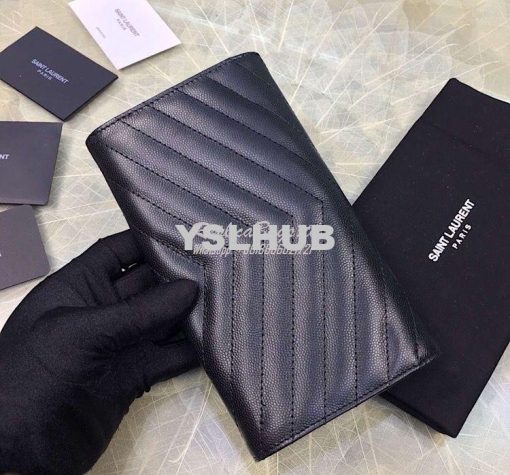 Replica YSL Saint Laurent Flap Wallet Textured Matelassé Leather 37226 8