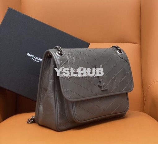 Replica YSL Saint Laurent Niki Chain Bag In Vintage Crinkled And Storm 2