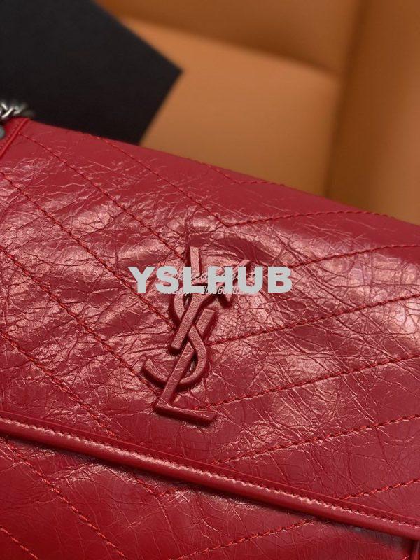 Replica YSL Saint Laurent Niki Chain Bag In Vintage Crinkled And Red Q 3