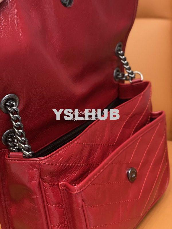 Replica YSL Saint Laurent Niki Chain Bag In Vintage Crinkled And Red Q 6
