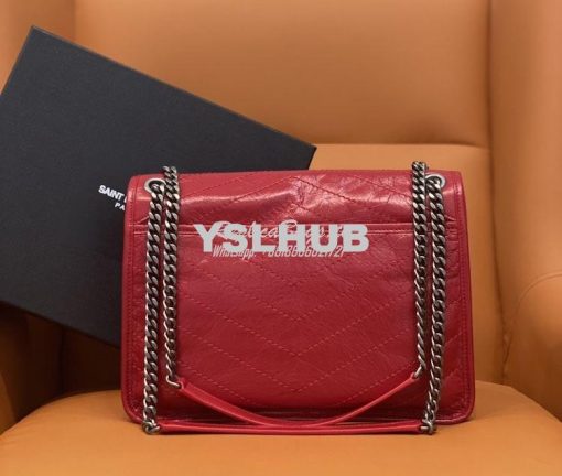 Replica YSL Saint Laurent Niki Chain Bag In Vintage Crinkled And Red Q 7
