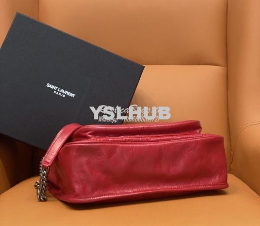 Replica YSL Saint Laurent Niki Chain Bag In Vintage Crinkled And Red Q 9