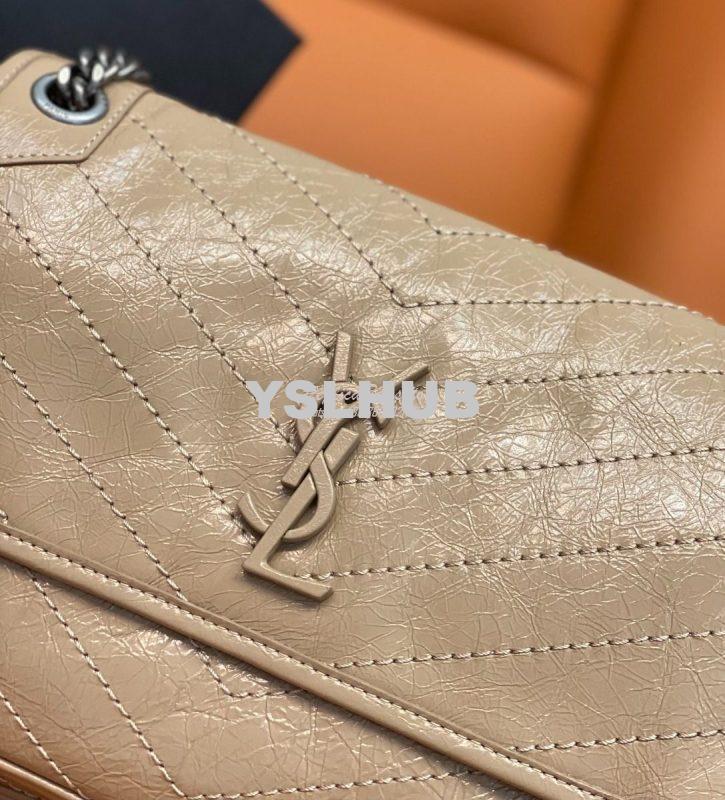 Replica YSL Saint Laurent Niki Chain Bag In Vintage Crinkled And Taupe 3