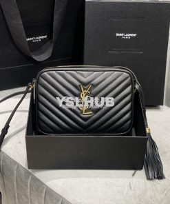 Replica YSL Saint Laurent  LouLou Camera Bag in quilted black leather