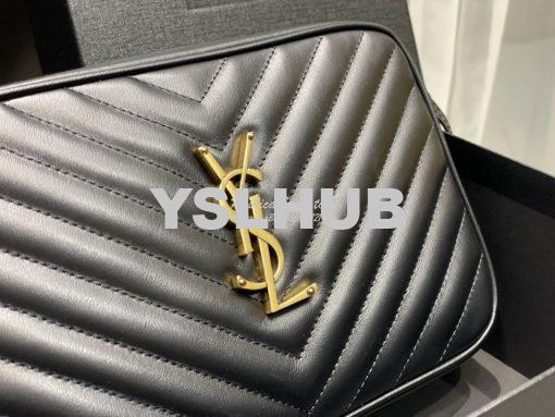 Replica YSL Saint Laurent  LouLou Camera Bag in quilted black leather 2