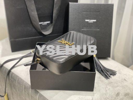 Replica YSL Saint Laurent  LouLou Camera Bag in quilted black leather 7