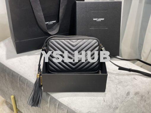 Replica YSL Saint Laurent  LouLou Camera Bag in quilted black leather 9