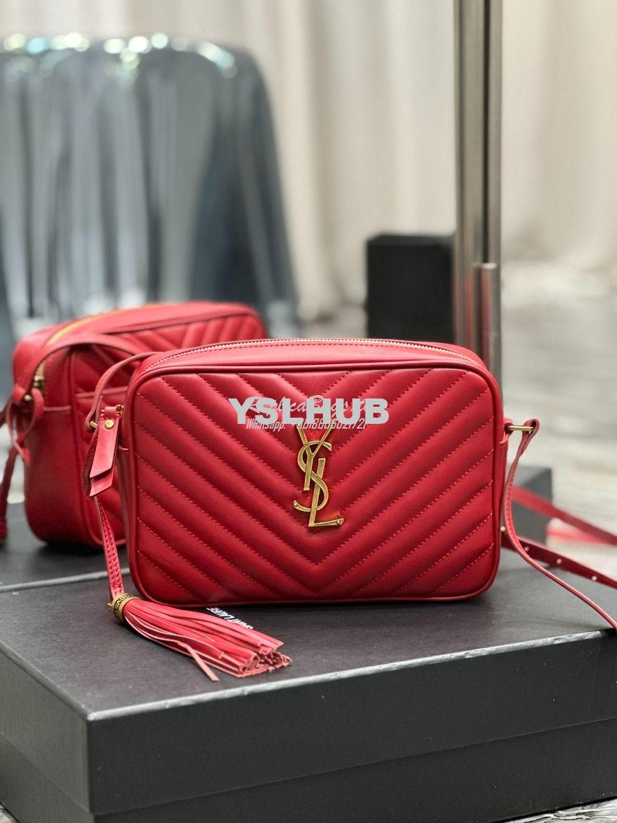 Replica YSL Saint Laurent LouLou Camera Bag in quilted red leather 520