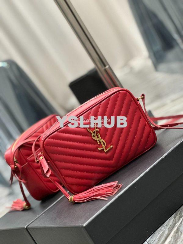 Replica YSL Saint Laurent LouLou Camera Bag in quilted red leather 520 2