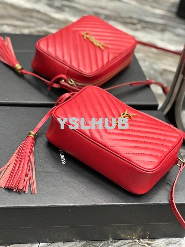 Replica YSL Saint Laurent LouLou Camera Bag in quilted red leather 520 4