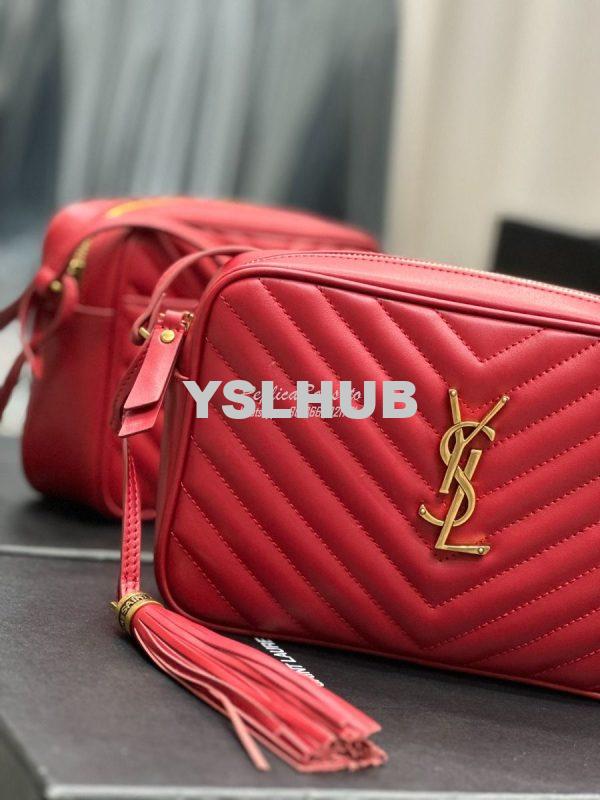 Replica YSL Saint Laurent LouLou Camera Bag in quilted red leather 520 5