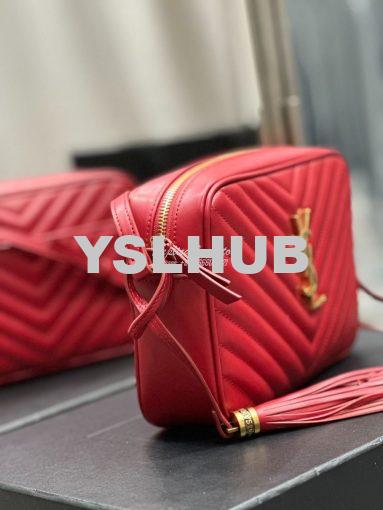 Replica YSL Saint Laurent LouLou Camera Bag in quilted red leather 520 6