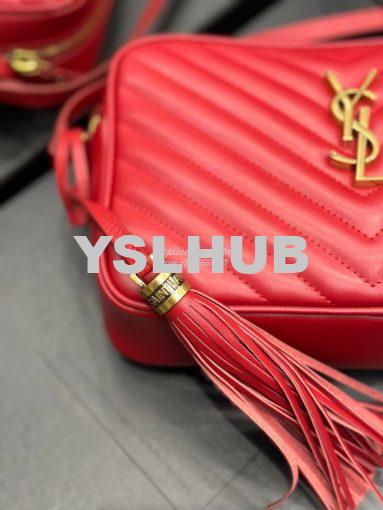Replica YSL Saint Laurent LouLou Camera Bag in quilted red leather 520 10