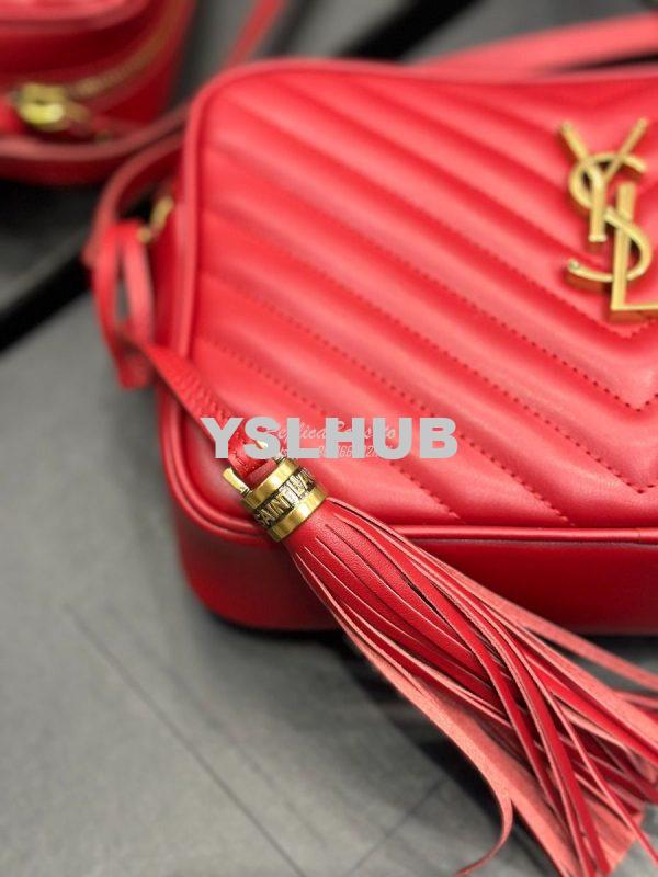 Replica YSL Saint Laurent LouLou Camera Bag in quilted red leather 520 10