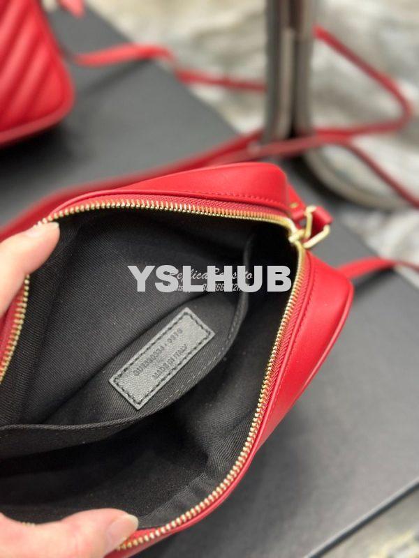 Replica YSL Saint Laurent LouLou Camera Bag in quilted red leather 520 13
