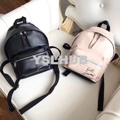 Replica YSL Saint Laurent mini toy city embroidered backpack in Black 2