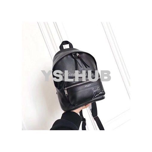 Replica YSL Saint Laurent mini toy city embroidered backpack in Black 3