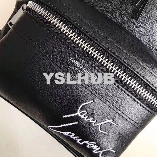 Replica YSL Saint Laurent mini toy city embroidered backpack in Black 4