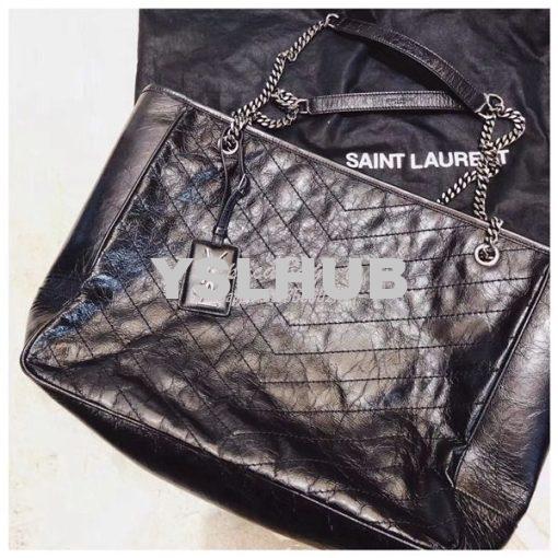 Replica YSL Saint Laurent Niki Large Black Vintage Leather Shopping Ba 3