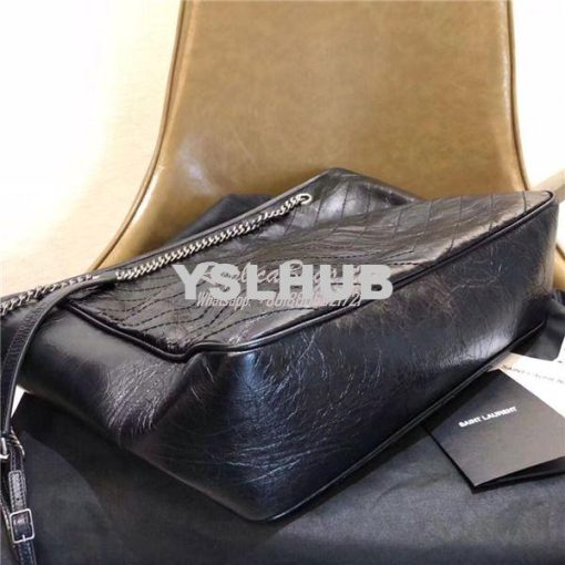 Replica YSL Saint Laurent Niki Large Black Vintage Leather Shopping Ba 4