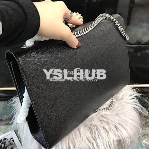 Replica YSL Saint Laurent Large Kate Chain Bag In Black Grain De Poudr 3