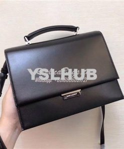 Replica YSL Saint Laurent Babylone Top Handle Bag In black Leather