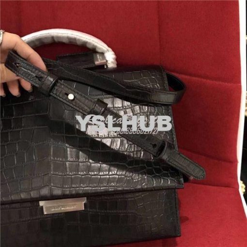 Replica YSL Saint Laurent Babylone Top Handle Bag In Black Crocodile E 3