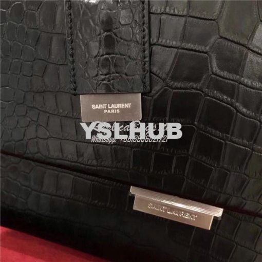 Replica YSL Saint Laurent Babylone Top Handle Bag In Black Crocodile E 7