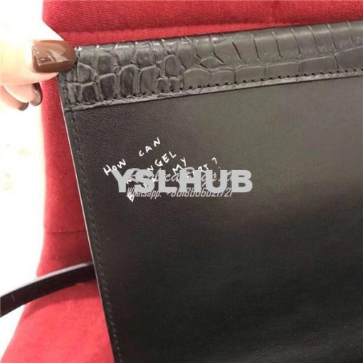 Replica YSL Saint Laurent Babylone Top Handle Bag In Black Crocodile E 11