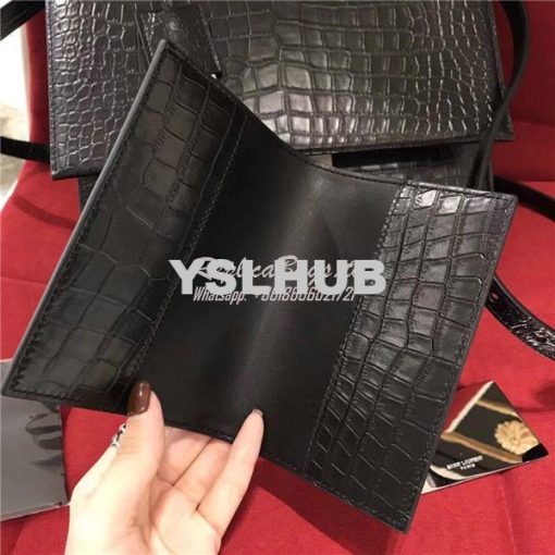 Replica YSL Saint Laurent Babylone Top Handle Bag In Black Crocodile E 18