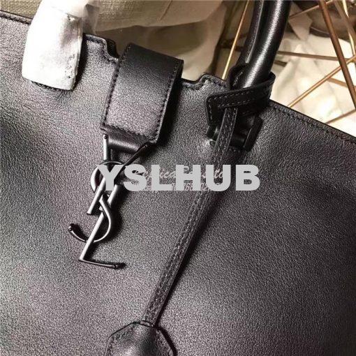 Replica YSL Yves Saint Laurent Cabas Y Calfskin Black Leather Tote Bag 3