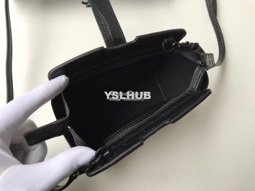 Replica YSL Yves Saint Laurent Toy Cabas Bag in Black Crocodile Emboss 5