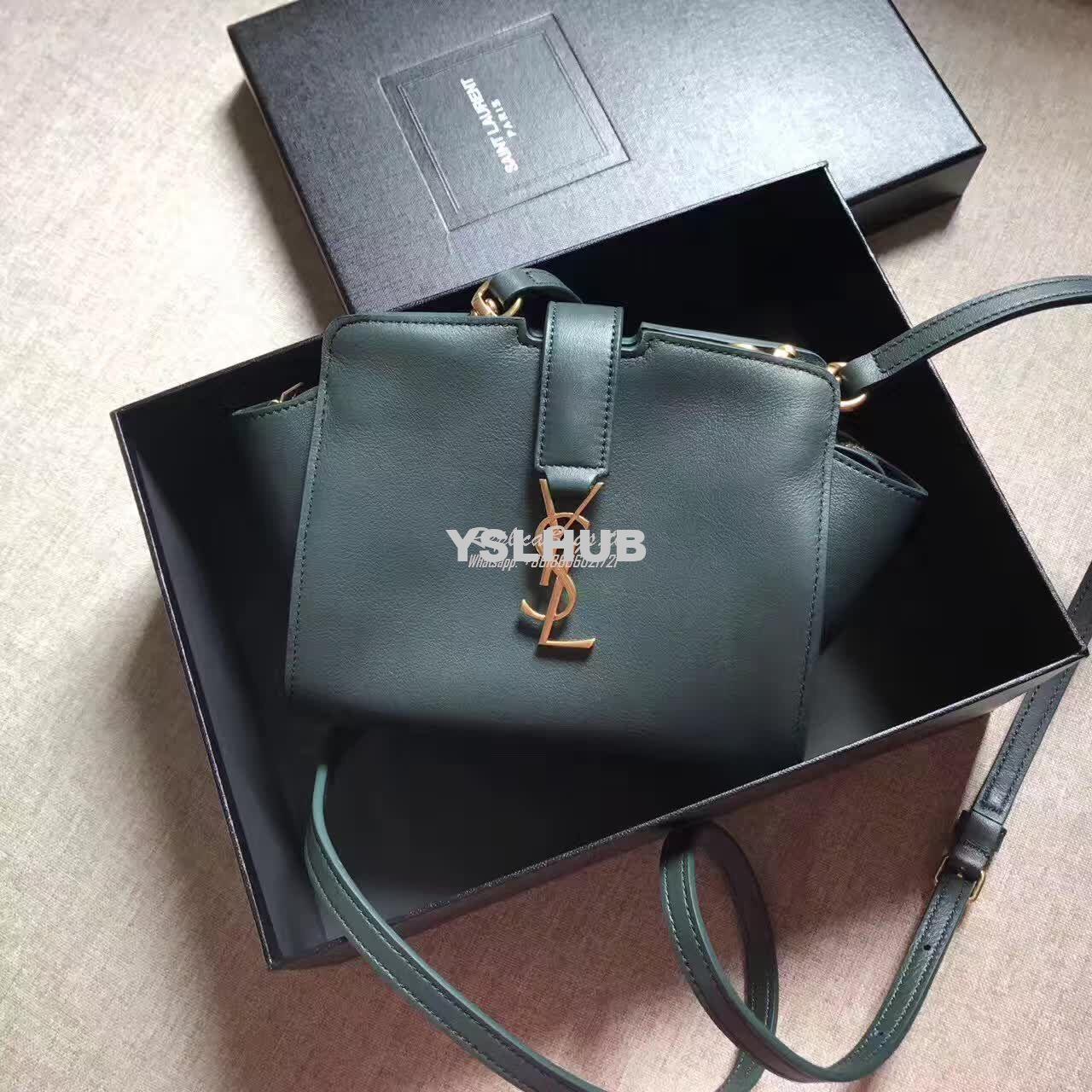 Replica YSL Yves Saint Laurent Toy Cabas Bag in Black Crocodile Emboss 10