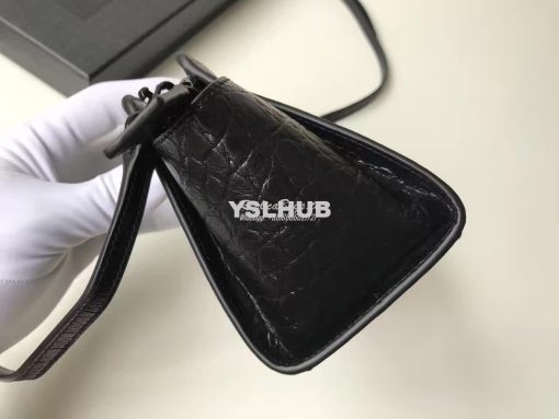 Replica YSL Yves Saint Laurent Toy Cabas Bag in Black Crocodile Emboss 7
