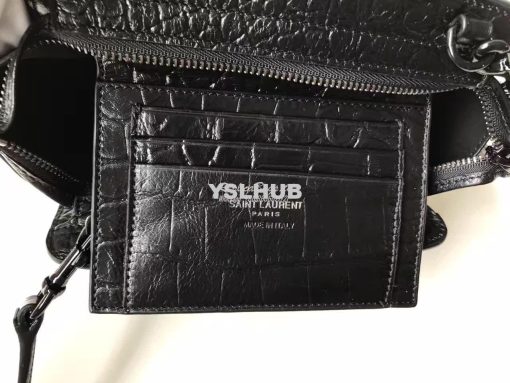 Replica YSL Yves Saint Laurent Toy Cabas Bag in Black Crocodile Emboss 9