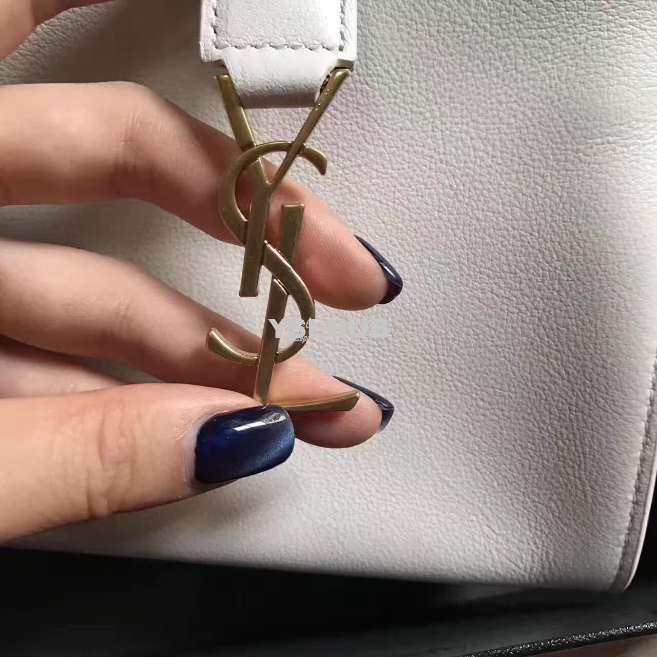Replica YSL Yves Saint Laurent Toy Cabas Bag in White