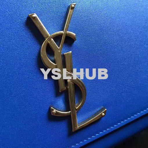 Replica YSL Classic Medium Monogram Saint Laurent Satchel In Blue Smoo 4