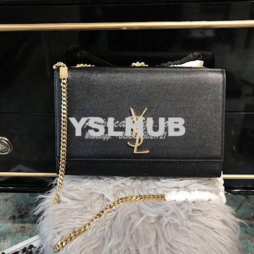 Replica YSL Saint Laurent Large Kate Chain Bag In Black Grain De Poudr 2
