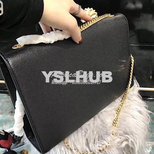 Replica YSL Saint Laurent Large Kate Chain Bag In Black Grain De Poudr 6
