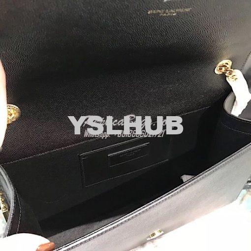 Replica YSL Saint Laurent Large Kate Chain Bag In Black Grain De Poudr 8