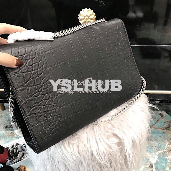 Replica YSL Saint Laurent Large Kate Chain Bag In Black Smooth Leather 12