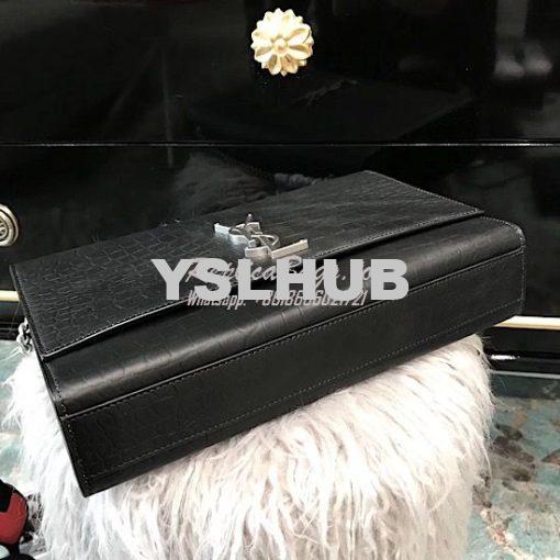 Replica YSL Saint Laurent Large Kate Chain Bag In Black Crocodile Embo 6