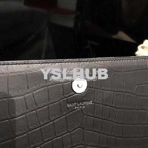 Replica YSL Saint Laurent Large Kate Chain Bag In Black Crocodile Embo 7