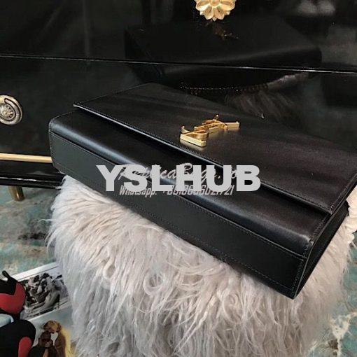 Replica YSL Saint Laurent Large Kate Chain Bag In Black Smooth Leather 2