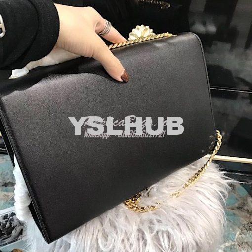 Replica YSL Saint Laurent Large Kate Chain Bag In Black Smooth Leather 7