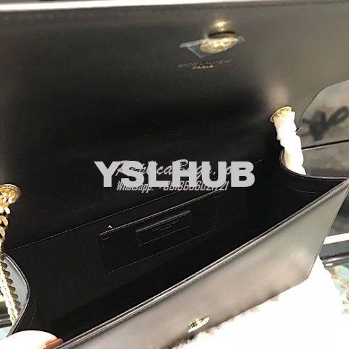 Replica YSL Saint Laurent Large Kate Chain Bag In Black Smooth Leather 9