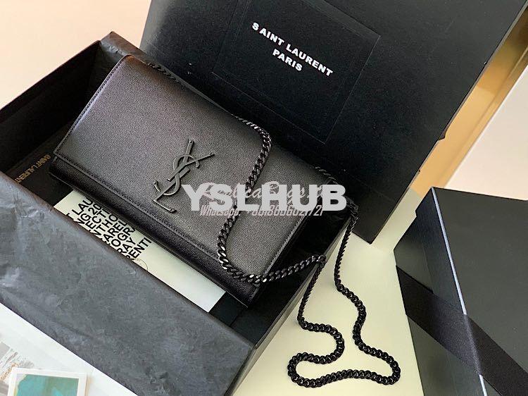 Replica YSL Saint Laurent Large Kate Chain Bag In Black Smooth Leather 11